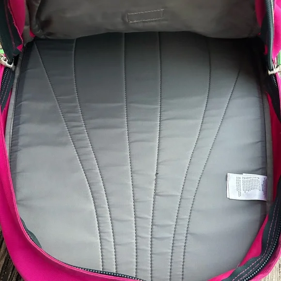 The North Face Vault Hiking Backpack Schoolbag Pink Lime Green Gray Used Cond Z7 - Picture 5 of 5